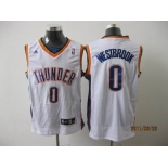 nba oklahoma city thunder #0 westbrook white(fans edition)