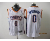 nba oklahoma city thunder #0 westbrook white(fans edition)