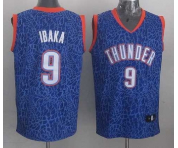 nba oklahoma city thunder #9 ibaka blue leopard print[2014 new]