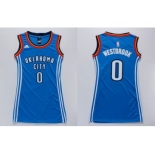 NBA Women Thunder #0 Russell Westbrook Blue Dress Stitched Jerseys