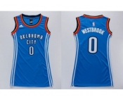 NBA Women Thunder #0 Russell Westbrook Blue Dress Stitched Jerseys