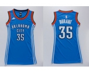 NBA Women Thunder #35 Kevin Durant Blue Dress Stitched Jerseys