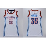 NBA Women Thunder #35 Kevin Durant White Dress Stitched Jerseys