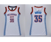 NBA Women Thunder #35 Kevin Durant White Dress Stitched Jerseys