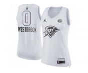 Women Nike Oklahoma City Thunder #0 Russell Westbrook White NBA Jordan Swingman 2018 All-Star Game Jersey