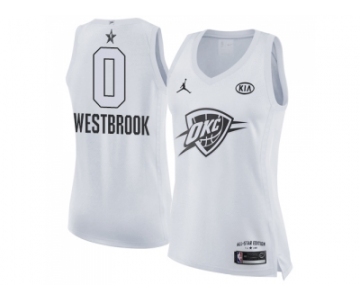 Women Nike Oklahoma City Thunder #0 Russell Westbrook White NBA Jordan Swingman 2018 All-Star Game Jersey