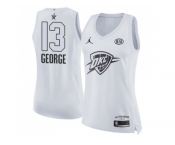 Women Nike Oklahoma City Thunder #13 Paul George White NBA Jordan Swingman 2018 All-Star Game Jersey