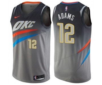 Women's Nike Oklahoma City Thunder #12 Steven Adams Swingman Gray NBA Jersey - City Edition