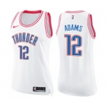 Women's Nike Oklahoma City Thunder #12 Steven Adams Swingman White Pink Fashion NBA Jersey