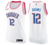 Women's Nike Oklahoma City Thunder #12 Steven Adams Swingman White Pink Fashion NBA Jersey