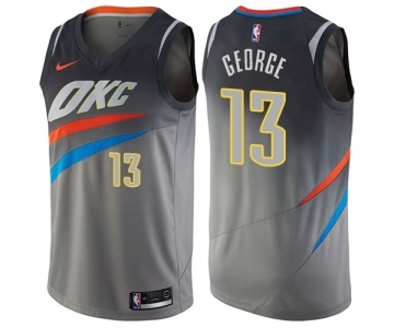 Women's Nike Oklahoma City Thunder #13 Paul George Swingman Gray NBA Jersey - City Edition