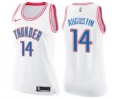 Women's Nike Oklahoma City Thunder #14 D.J. Augustin Swingman White Pink Fashion NBA Jersey