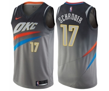 Women's Nike Oklahoma City Thunder #17 Dennis Schroder Swingman Gray NBA Jersey - City Edition