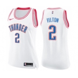 Women's Nike Oklahoma City Thunder #2 Raymond Felton Swingman White Pink Fashion NBA Jersey