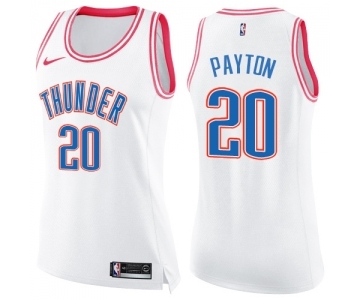 Women's Nike Oklahoma City Thunder #20 Gary Payton Swingman White Pink Fashion NBA Jersey