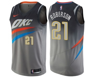 Women's Nike Oklahoma City Thunder #21 Andre Roberson Swingman Gray NBA Jersey - City Edition