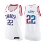 Women's Nike Oklahoma City Thunder #22 Hamidou Diallo Swingman White Pink Fashion NBA Jersey