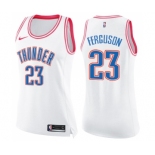 Women's Nike Oklahoma City Thunder #23 Terrance Ferguson Swingman White Pink Fashion NBA Jersey