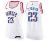 Women's Nike Oklahoma City Thunder #23 Terrance Ferguson Swingman White Pink Fashion NBA Jersey