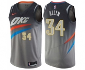 Women's Nike Oklahoma City Thunder #34 Ray Allen Swingman Gray NBA Jersey - City Edition