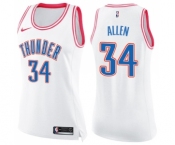 Women's Nike Oklahoma City Thunder #34 Ray Allen Swingman White Pink Fashion NBA Jersey