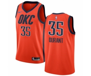 Women's Nike Oklahoma City Thunder #35 Kevin Durant Orange Swingman Jersey - Earned Edition