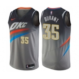 Women's Nike Oklahoma City Thunder #35 Kevin Durant Swingman Gray NBA Jersey - City Edition