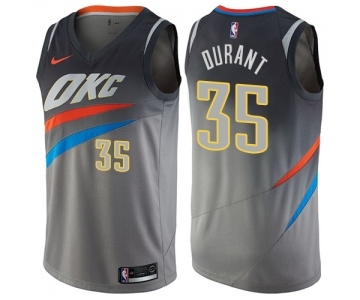 Women's Nike Oklahoma City Thunder #35 Kevin Durant Swingman Gray NBA Jersey - City Edition