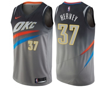 Women's Nike Oklahoma City Thunder #37 Kevin Hervey Swingman Gray NBA Jersey - City Edition