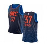 Women's Nike Oklahoma City Thunder #37 Kevin Hervey Swingman Navy Blue NBA Jersey Statement Edition