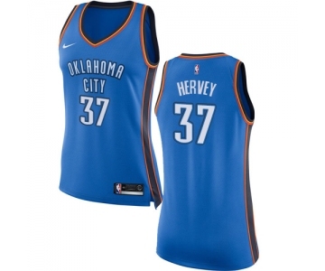 Women's Nike Oklahoma City Thunder #37 Kevin Hervey Swingman Royal Blue NBA Jersey - Icon Edition