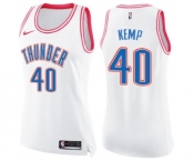 Women's Nike Oklahoma City Thunder #40 Shawn Kemp Swingman White Pink Fashion NBA Jersey