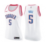 Women's Nike Oklahoma City Thunder #5 Devon Hall Swingman White Pink Fashion NBA Jersey