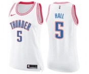 Women's Nike Oklahoma City Thunder #5 Devon Hall Swingman White Pink Fashion NBA Jersey