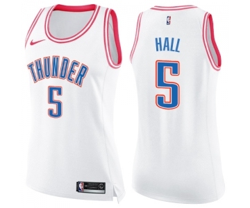 Women's Nike Oklahoma City Thunder #5 Devon Hall Swingman White Pink Fashion NBA Jersey