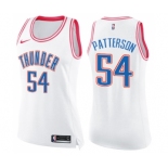 Women's Nike Oklahoma City Thunder #54 Patrick Patterson Swingman White Pink Fashion NBA Jersey