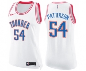 Women's Nike Oklahoma City Thunder #54 Patrick Patterson Swingman White Pink Fashion NBA Jersey