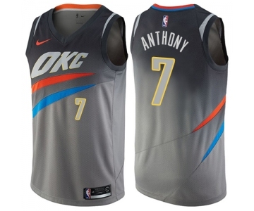 Women's Nike Oklahoma City Thunder #7 Carmelo Anthony Swingman Gray NBA Jersey - City Edition