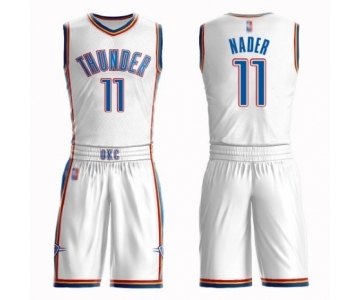 Women's Oklahoma City Thunder #11 Abdel Nader Swingman White Basketball Suit Jersey - Association Edition