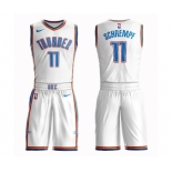 Women's Oklahoma City Thunder #11 Detlef Schrempf Swingman White Basketball Suit Jersey - Association Edition