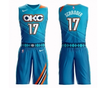 Women's Oklahoma City Thunder #17 Dennis Schroder Swingman Turquoise Basketball Suit Jersey - City Edition