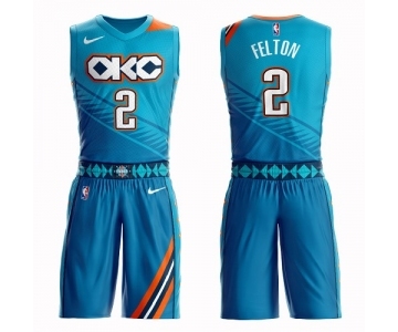 Women's Oklahoma City Thunder #2 Raymond Felton Swingman Turquoise Basketball Suit Jersey - City Edition