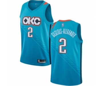 Women's Oklahoma City Thunder #2 Shai Gilgeous-Alexander Swingman Turquoise Basketball Jersey - City Edition