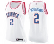 Women's Oklahoma City Thunder #2 Shai Gilgeous-Alexander Swingman White Pink Fashion Basketball Jersey