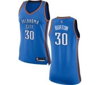 Women's Oklahoma City Thunder #30 Deonte Burton Swingman Royal Blue Basketball Jersey - Icon Edition