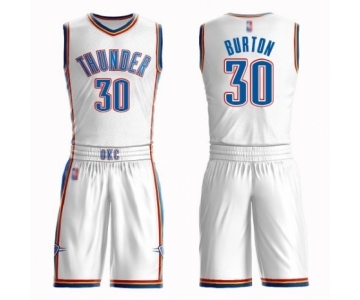 Women's Oklahoma City Thunder #30 Deonte Burton Swingman White Basketball Suit Jersey - Association Edition