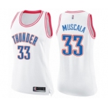 Women's Oklahoma City Thunder #33 Mike Muscala Swingman White Pink Fashion Basketball Jersey