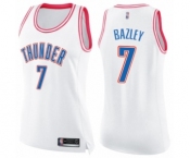 Women's Oklahoma City Thunder #7 Darius Bazley Swingman White Pink Fashion Basketball Jersey