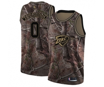 Youth Nike Oklahoma City Thunder #0 Russell Westbrook Swingman Camo Realtree Collection NBA Jersey