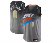 Youth Nike Oklahoma City Thunder #0 Russell Westbrook Swingman Gray NBA Jersey - City Edition